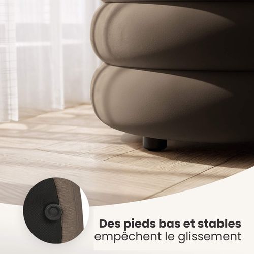 Banc En Velours Avec Rangement 100 Cm Puffo Marron