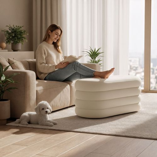 Banc En Velours Avec Rangement 100 Cm Puffo Crème