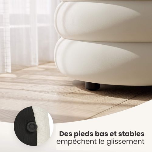 Banc En Velours Avec Rangement 100 Cm Puffo Crème