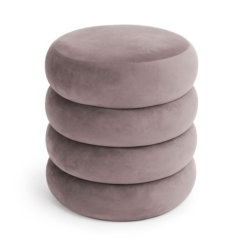 Tabouret En Velours Avec Rangement 42 Cm Snuggo Rose Poudré