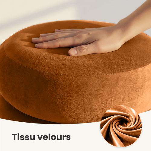 Tabouret En Velours Avec Rangement 42 Cm Snuggo Cuivre