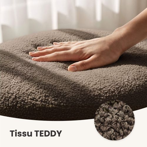 Tabouret En Tissu Teddy Avec Rangement 55 Cm Mollis Marron