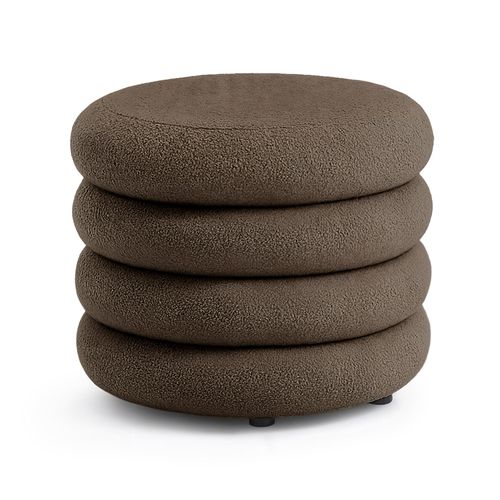 Tabouret En Tissu Teddy Avec Rangement 55 Cm Mollis Marron