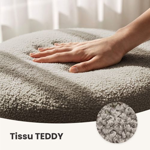 Tabouret En Tissu Teddy Avec Rangement 55 Cm Mollis Mocha