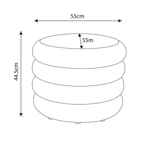 Tabouret En Tissu Teddy Avec Rangement 55 Cm Mollis Mocha