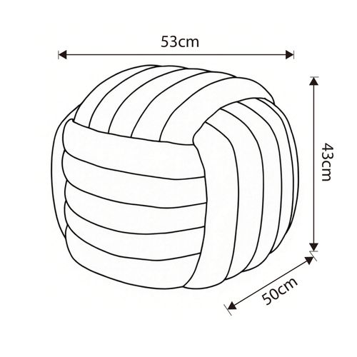 Pouf Tressé En Velours 53 Cm Nilo Or Beige