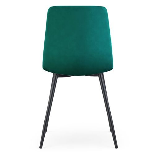 Lot De 2 Chaises En Velours Matelassées Milo Vert Bouteille Pieds Noirs