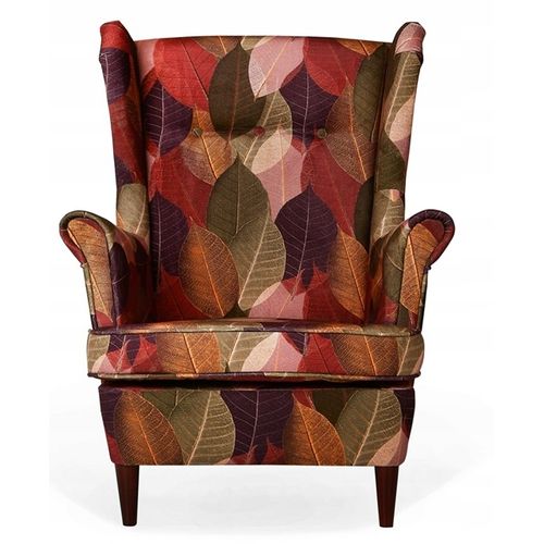 Fauteuil à Oreilles Ari Print — Style Scandinave De Collection Automne, Coloris Cuivré-roux