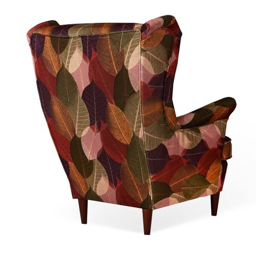 Fauteuil à Oreilles Ari Print — Style Scandinave De Collection Automne, Coloris Cuivré-roux