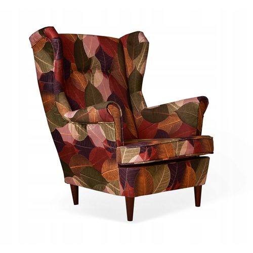 Fauteuil à Oreilles Ari Print — Style Scandinave De Collection Automne, Coloris Cuivré-roux