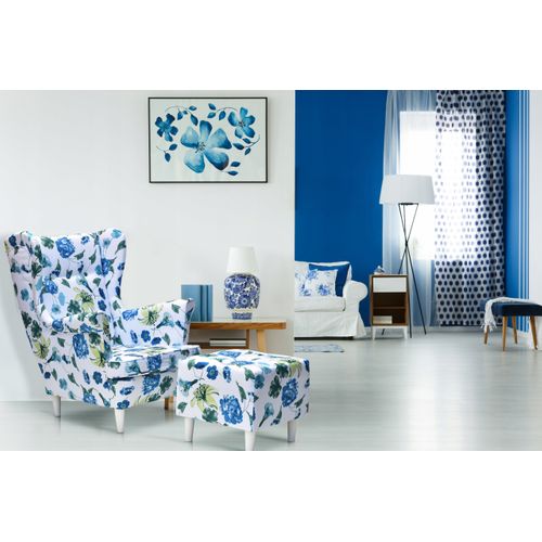 Fauteuil à Oreilles Ari Print — Style Scandinave, De Coutures Matelassées Et Imprimé 3d