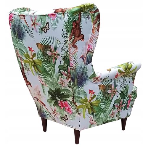 Fauteuil à Oreilles Pour Enfant, Motif Jungle - Singes, Fleurs Et Papillons