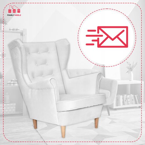 Fauteuil Scandinave à Oreilles Diana - Argent, Blanc Cassé, Crème