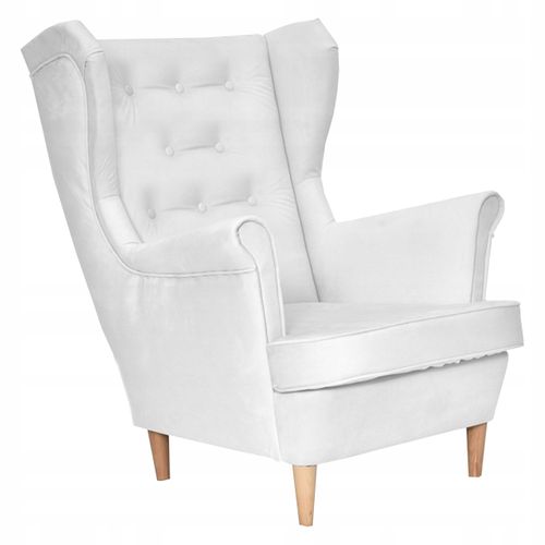 Fauteuil Scandinave à Oreilles Diana - Argent, Blanc Cassé, Crème