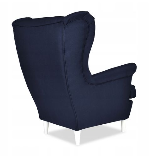 Fauteuil à Oreilles Scandinave Ari — Bleu Marine, Effet Jean Élégant