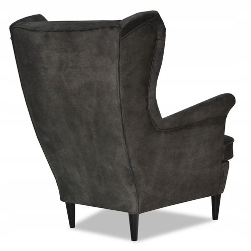 Fauteuil à Oreilles Ari, Style Scandinave — Gris Graphite Foncé, Cadeau