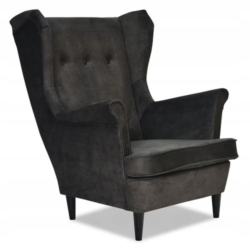 Fauteuil à Oreilles Ari, Style Scandinave — Gris Graphite Foncé, Cadeau