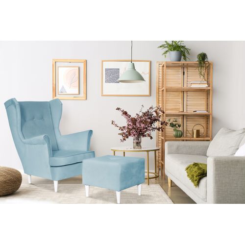 Fauteuil à Oreilles Scandinave Ari, Turquoise / Vert Marin Intense