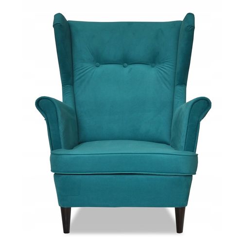 Fauteuil à Oreilles Scandinave Ari, Turquoise / Vert Marin Intense