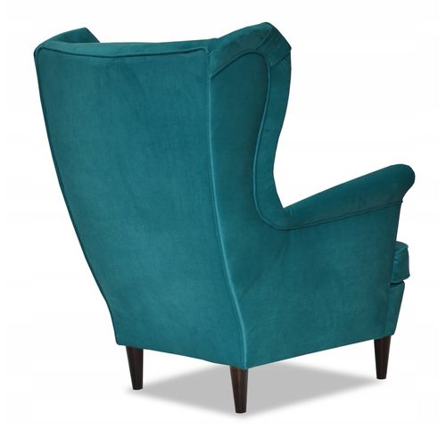 Fauteuil à Oreilles Scandinave Ari, Turquoise / Vert Marin Intense