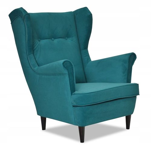 Fauteuil à Oreilles Scandinave Ari, Turquoise / Vert Marin Intense