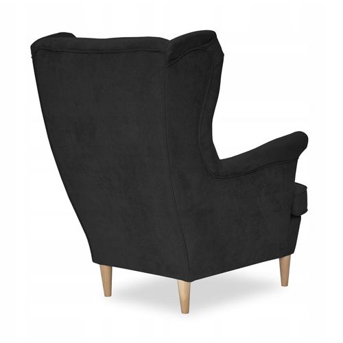Fauteuil à Oreilles Ari, Style Scandinave, Noir - Élégance Et Confort