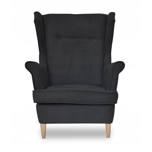 Fauteuil à Oreilles Ari, Style Scandinave, Noir - Élégance Et Confort