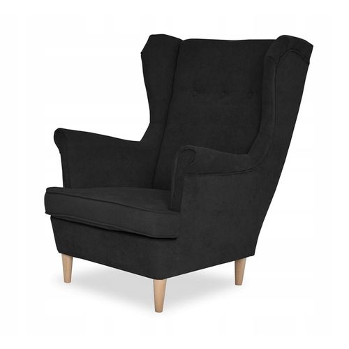 Fauteuil à Oreilles Ari, Style Scandinave, Noir - Élégance Et Confort