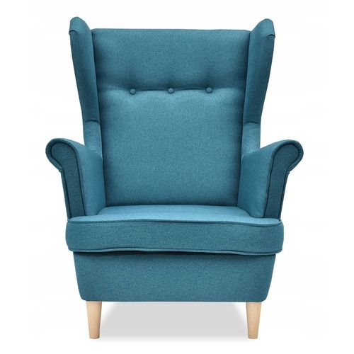 Fauteuil à Oreilles Scandinave Ari — Bleu Turquoise Marin