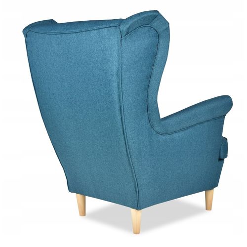 Fauteuil à Oreilles Scandinave Ari — Bleu Turquoise Marin