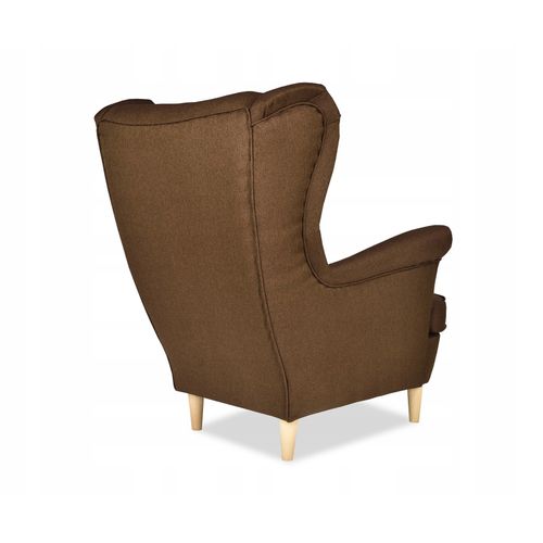 Fauteuil à Oreilles Ari Scandinave - Confort En Nuances De Brun