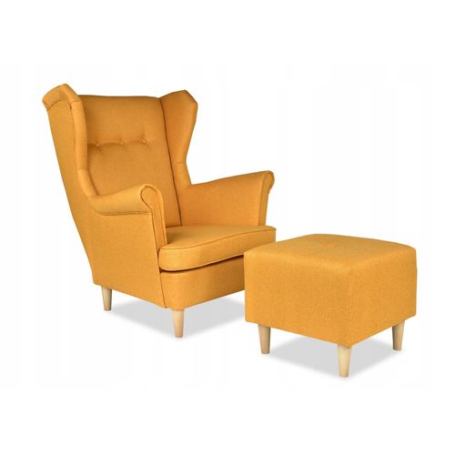 Fauteuil à Oreilles Ari De — Style Scandinave Aux Tonalités Jaune Doré
