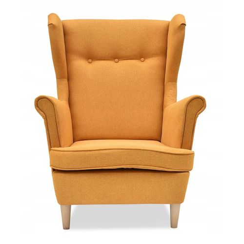 Fauteuil à Oreilles Ari De — Style Scandinave Aux Tonalités Jaune Doré