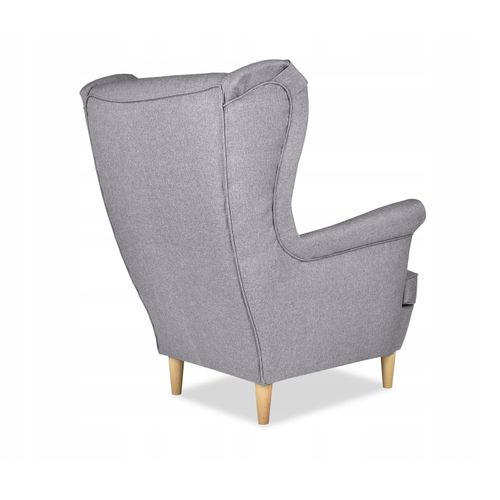 Fauteuil à Oreilles Ari De Style Scandinave, Gris Clair — Classique Et Confortable