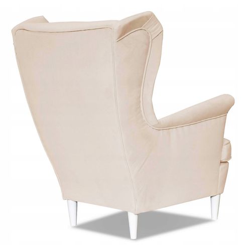 Fauteuil à Oreilles Ari — Style Scandinave — Beige Crème Claire Pour La Chambre