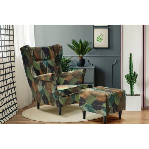 Fauteuil à Oreilles Ari — Velours Au Style Scandinave, Nuances De Gris