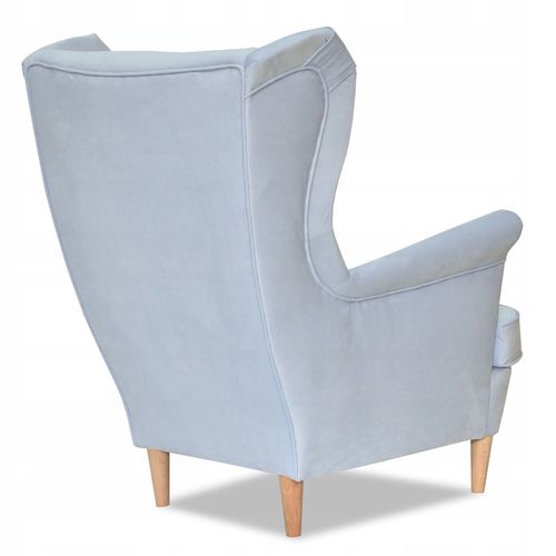 Fauteuil à Oreilles Ari, Style Scandinave, Bleu Clair