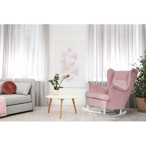 Fauteuil à Oreilles Ari De — Style Scandinave, Revêtement En Tissu Bruyère Violet Foncé