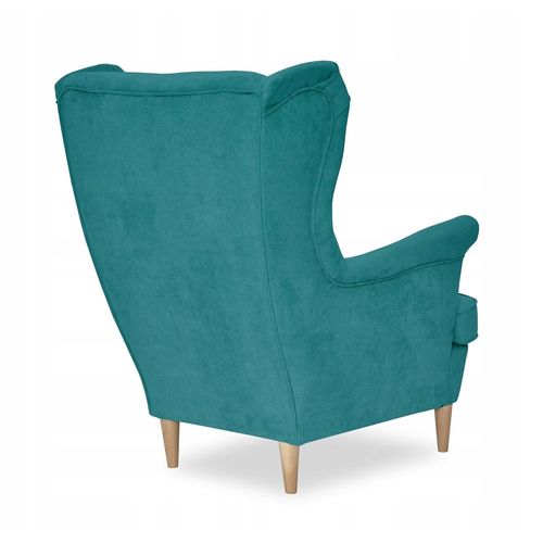 Fauteuil à Oreilles Ari — Design Scandinave Bleu Turquoise Pastel