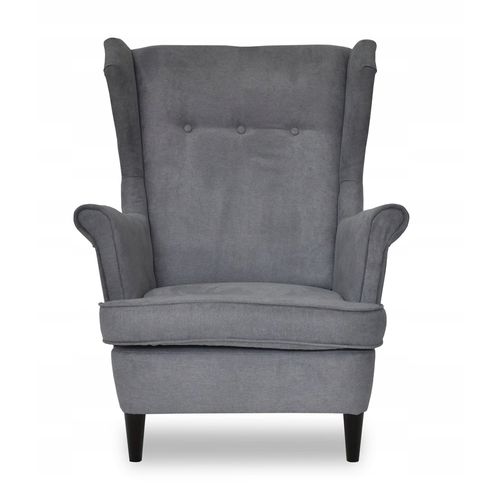 Fauteuil à Oreilles Ari Scandinave De — Élégant En Velours Gris Graphite