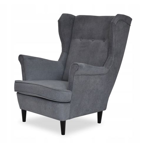 Fauteuil à Oreilles Ari Scandinave De — Élégant En Velours Gris Graphite