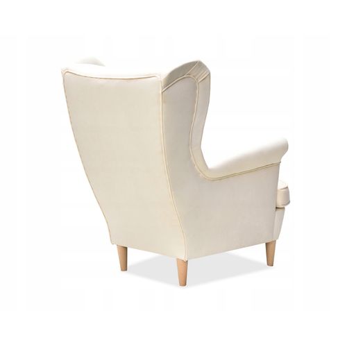 Fauteuil à Oreilles Ari — Style Scandinave, Beige Clair, Décoratif