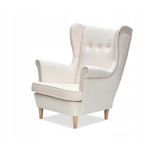 Fauteuil à Oreilles Ari — Style Scandinave, Beige Clair, Décoratif