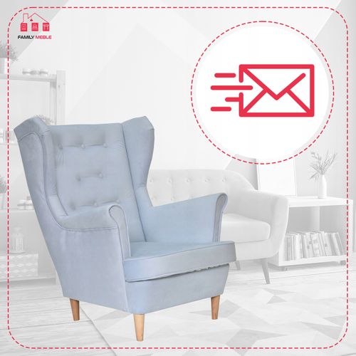 Fauteuil à Oreilles Diana, Style Scandinave, Bleu — Cadeau Pour Une Fête Prénatale