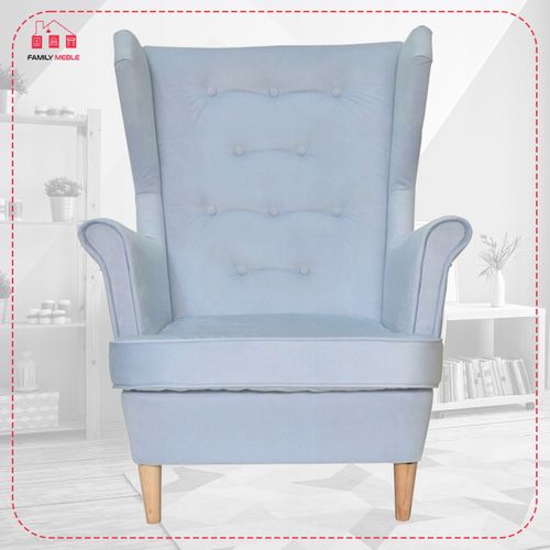 Fauteuil à Oreilles Diana, Style Scandinave, Bleu — Cadeau Pour Une Fête Prénatale