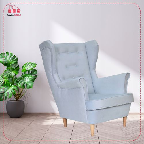 Fauteuil à Oreilles Diana, Style Scandinave, Bleu — Cadeau Pour Une Fête Prénatale