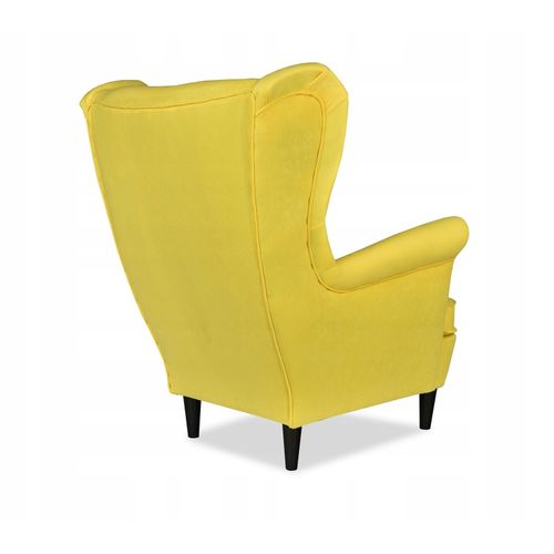 Fauteuil Scandinave à Oreilles Ari Par — Accent Jaune Citron Pour La Détente