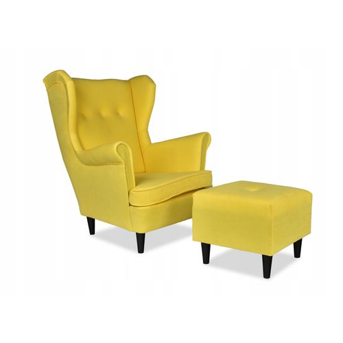 Fauteuil Scandinave à Oreilles Ari Par — Accent Jaune Citron Pour La Détente