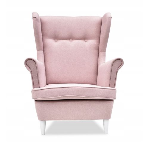 Fauteuil à Oreilles Ari — Style Scandinave, Rose Poudré — Fauteuil Relax Pour Se Détendre