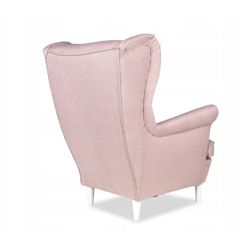 Fauteuil à Oreilles Ari — Style Scandinave, Rose Poudré — Fauteuil Relax Pour Se Détendre